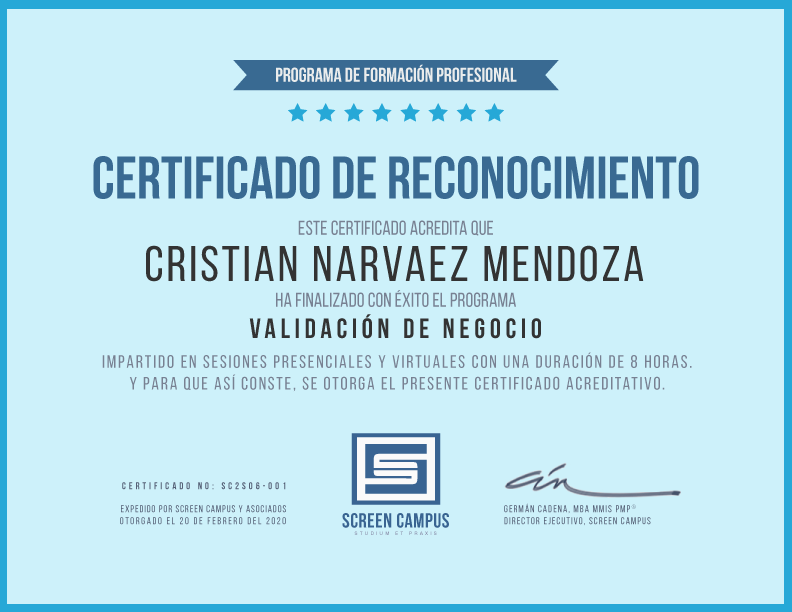 validación de negocio