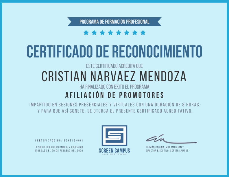 afiliación de promotores